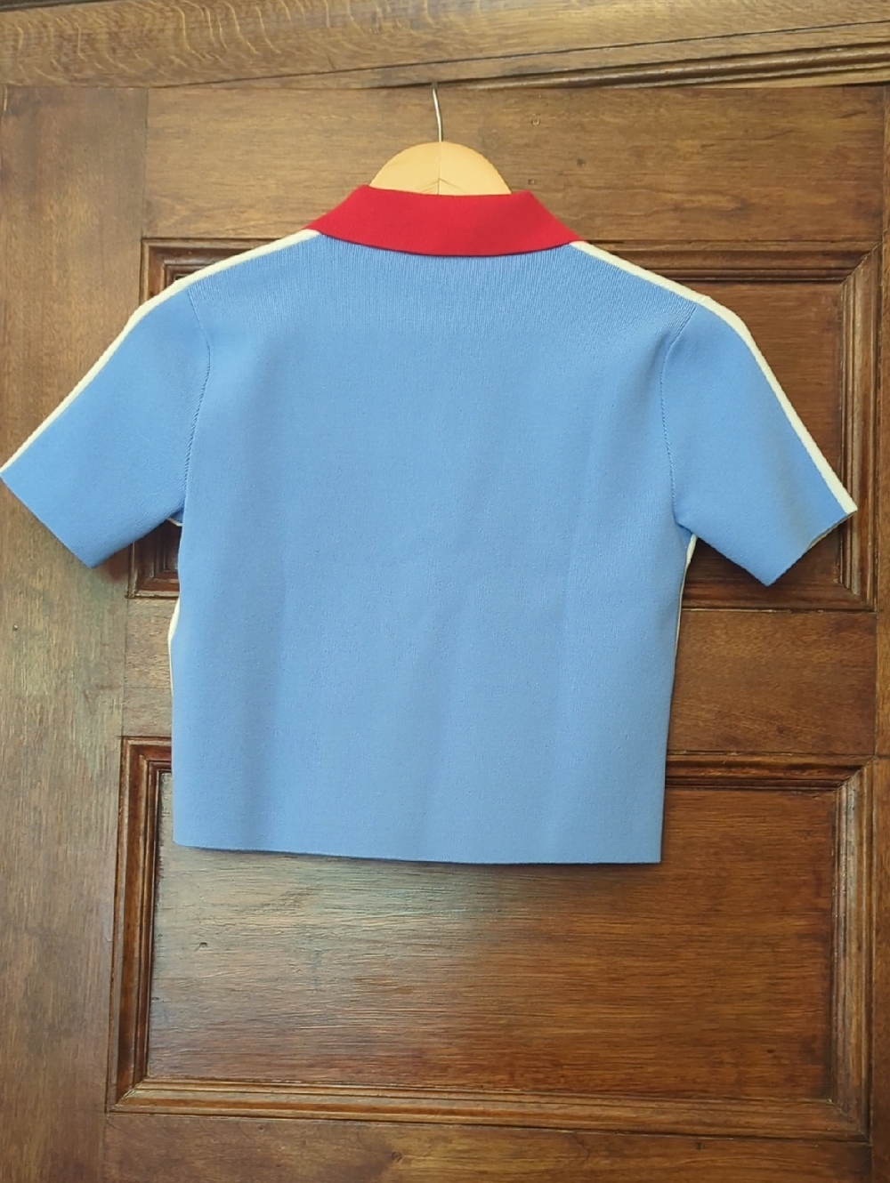 NWT Marni Technical Viscose Contrast Polo Knit Top Blue Red Size XS IT 38 - Picture 2 of 7